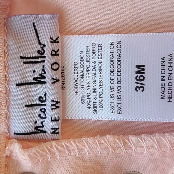 NWT Nicole Miller pink onesie/bodysuit with attached sparkly tutu - Picture 3 of 7
